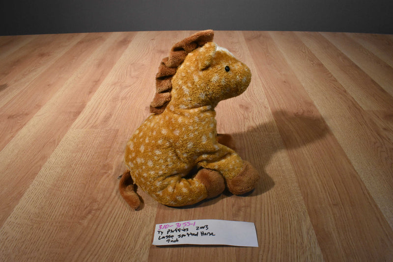 Ty Pluffies Lasso Brown Spotted Horse 2003 Beanbag plush