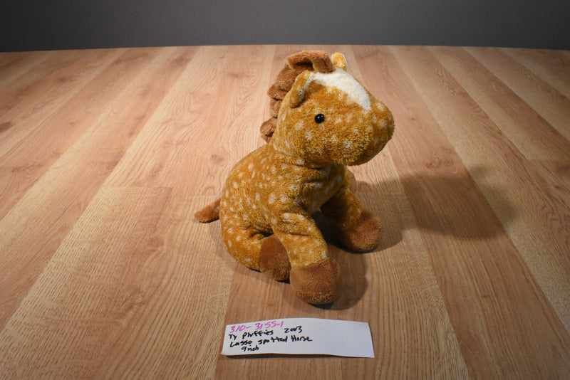 Ty Pluffies Lasso Brown Spotted Horse 2003 Beanbag plush