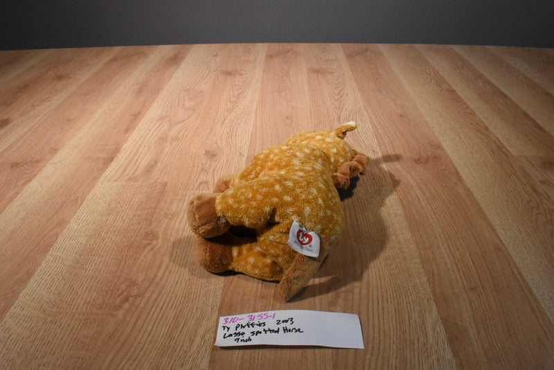 Ty Pluffies Lasso Brown Spotted Horse 2003 Beanbag plush