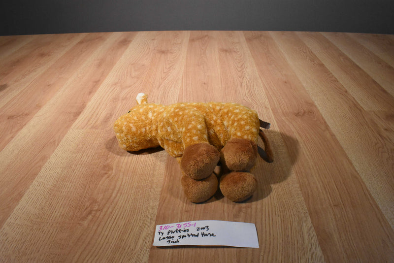 Ty Pluffies Lasso Brown Spotted Horse 2003 Beanbag plush