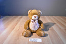 Aurora Brown Sugar Teddy Bear Beanbag Plush With Brown Plaid Bow