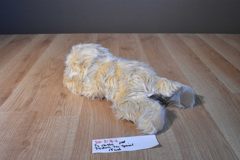 Ty Classic Jenkins the Tan and White Fluffy Dog 2001 Beanbag Plush