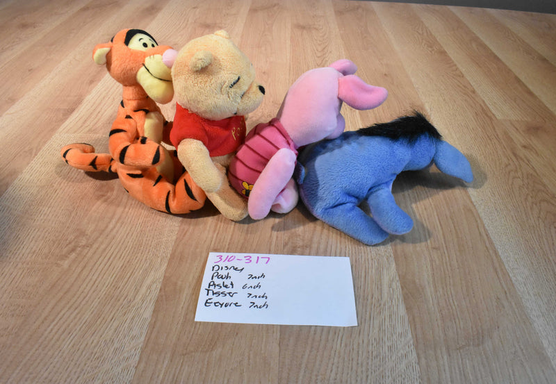 Mattel Disney Pooh Piglet Tigger and Eeyore Beanbag Plush