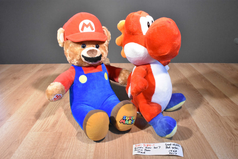 Build-a-Bear Mario and Good Stuff Red Yoshi 2017 Plush