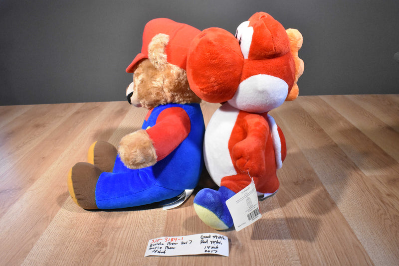 Build-a-Bear Mario and Good Stuff Red Yoshi 2017 Plush