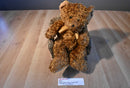 Russ Honeyfitz Gold/Brown Teddy Bear Beanbag Plush With Gold Bow