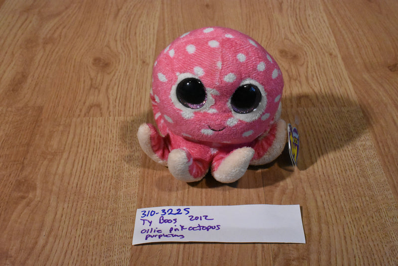 Ty Beanie Boos Ollie Pink Octopus 2012 Beanbag Plush
