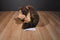 Gund Marley Brown Teddy Bear Green and Red Scarf Beanbag Plush