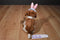 Walmart Brown and Beige Puppy with Pink Bunny Ears Plush