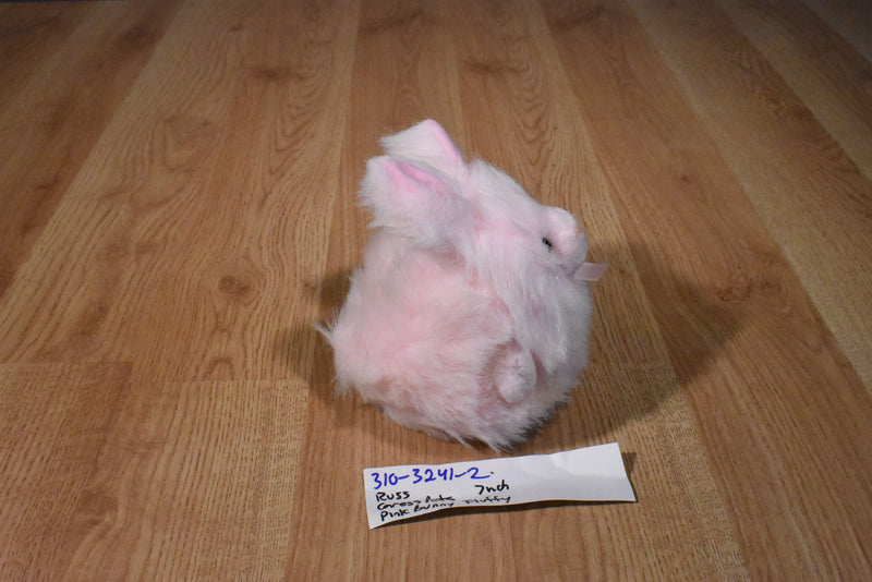 Russ Caress Soft Pets Fluffy Pink Bunny Rabbit Plush