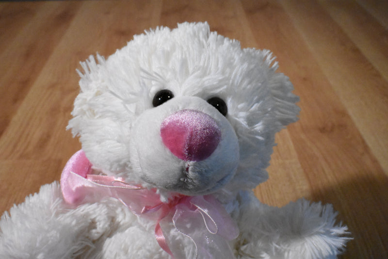 Caltoy Hug Me White and Pink Teddy Bear Plush