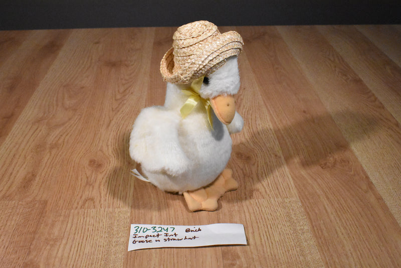 Impact International Goose Duck in Straw Hat 1988 Plush
