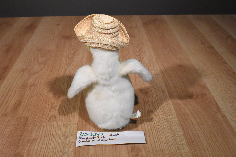 Impact International Goose Duck in Straw Hat 1988 Plush