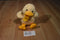 Yellow and Orange Duck Beanbag Plush with Yellow Bow