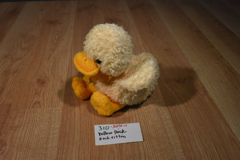 Yellow and Orange Duck Beanbag Plush with Yellow Bow