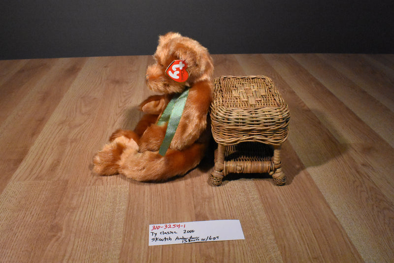 Ty Classic Skootch Amber Colored Bear 2000 Beanbag Plush