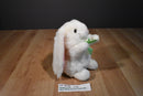 Wondertreats White Bunny Rabbit with Green and Yellow Bow Plush
