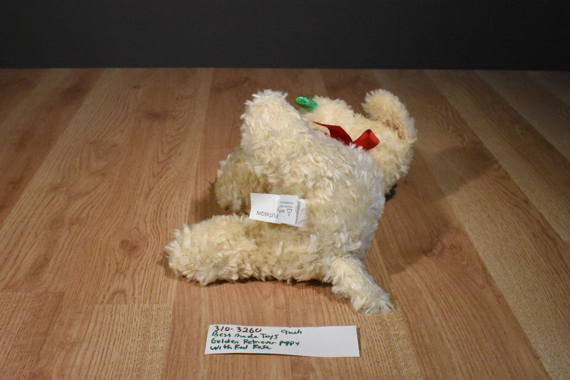 Best Made Toys Golden Retriever Puppy Dog with Red Rose Beanbag Plush
