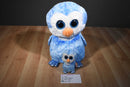 Ty Beanie Boos Large and Small Ice Cube Blue/ White Penguin Beanbag Plush