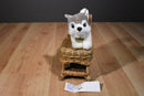 Aurora Miyoni Grey and White Husky Beanbag Plush with Blue Eyes