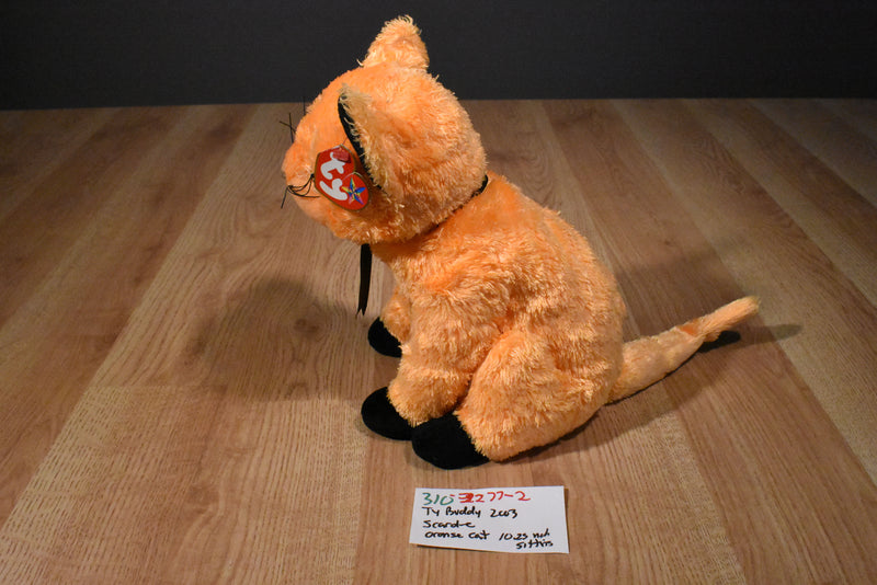 Ty Beanie Buddies Scard-e Orange and Black Cat 2003 Beanbag Plush