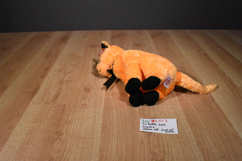 Ty Beanie Buddies Scard-e Orange and Black Cat 2003 Beanbag Plush