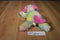 Ty Classic Yodeler Pastel Neon Rainbow Dog 2015 Beanbag Plush