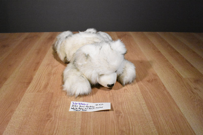 MJC Purr-fection White Bear With Black Frosted Tipped Fur 1992 Plush