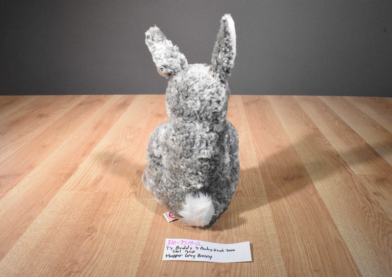 Ty Buddies and Babies Hopper Grey Bunny Rabbit Beanbag Plush