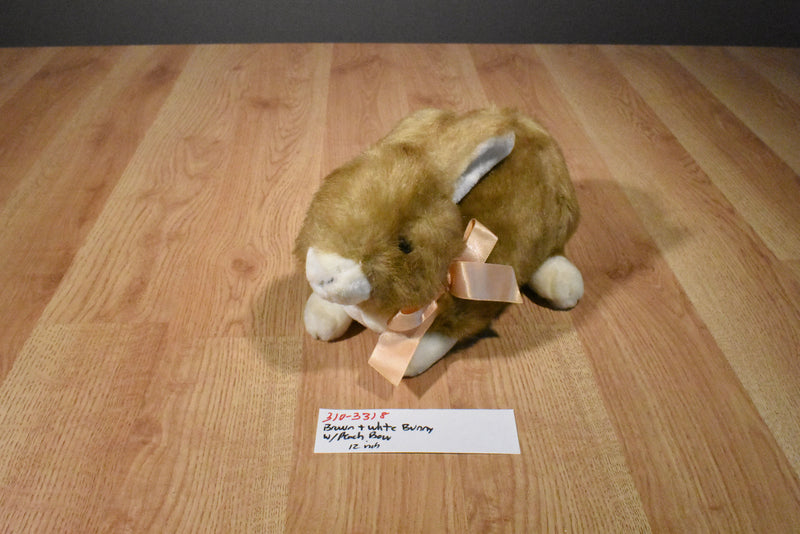Brown and White Bunny Rabbit Plush
