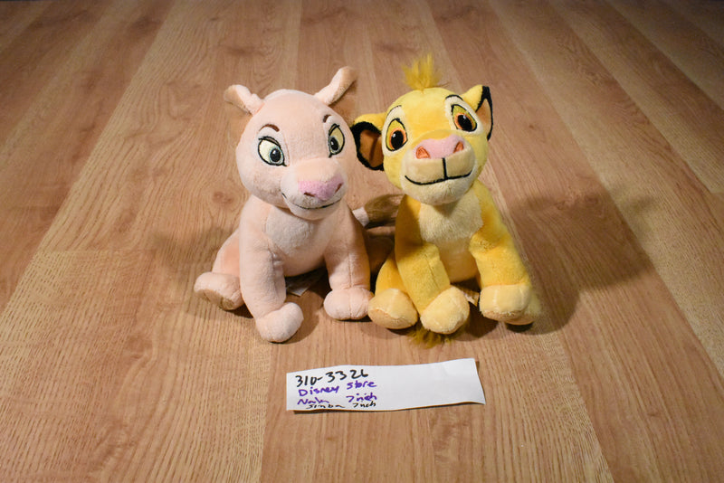 Disney Store Lion King Simba Beanbag Plush and Nala Plush