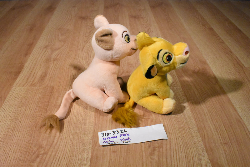 Disney Store Lion King Simba Beanbag Plush and Nala Plush