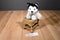 Stuffed Animal House Black and White Husky Beanbag Plush with Blue Eyes