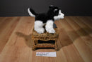 Stuffed Animal House Black and White Husky Beanbag Plush with Blue Eyes