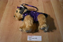 Poochie & Co. Beige and Gray Yorkshire Terrier in Purple Sequins Bag/Purse