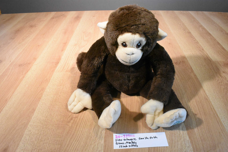 FAO Schwarz Brown and Beige Monkey Plush