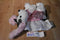 Poochie and Co. White Retriever Pink Sequins Plush Bag Purse