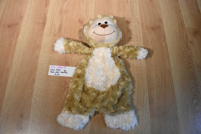 Baby Ganz Flat a Pat Beige Monkey Lovey Security Blanket Plush