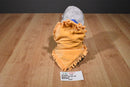 Fiesta Blanet Babies Gray Penguin Plush Wearing an Orange and Blue Blanket