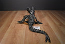 Black and Gray Two Headed Dragon Beanbag Plush with Pink Ears