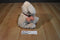 Maurices Hope Tan Beige Dog with Red Striped Bone 2012 Beanbag Plush