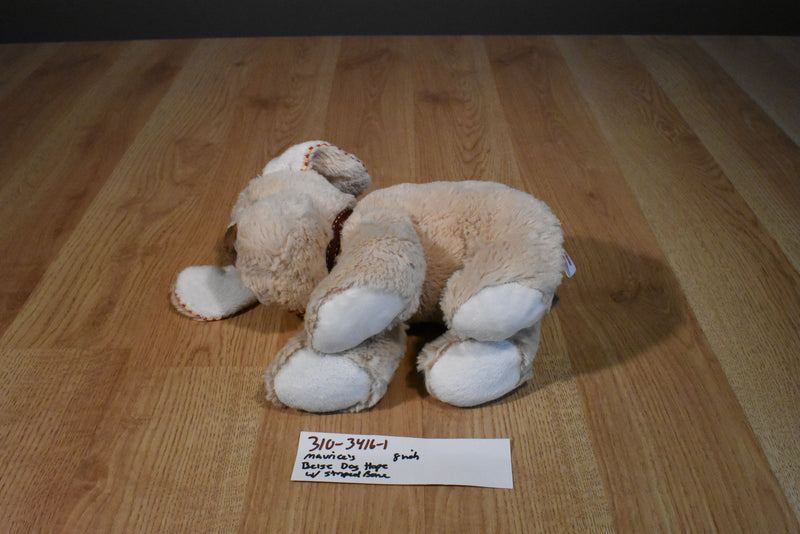 Maurices Hope Tan Beige Dog with Red Striped Bone 2012 Beanbag Plush