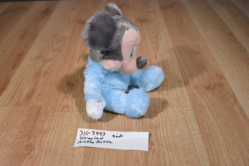 Disney Parks Baby Mickey Mouse Blue Rattle Plush