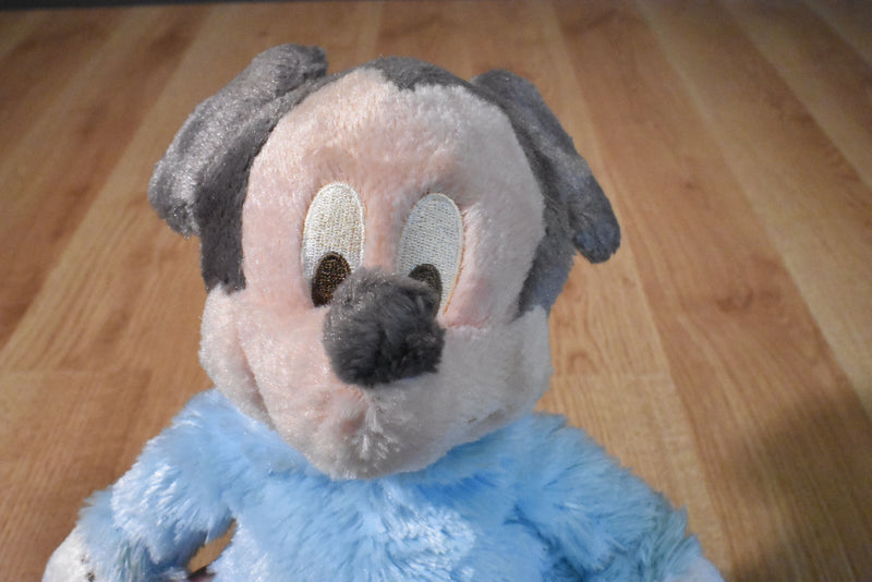 Disney Parks Baby Mickey Mouse Blue Rattle Plush