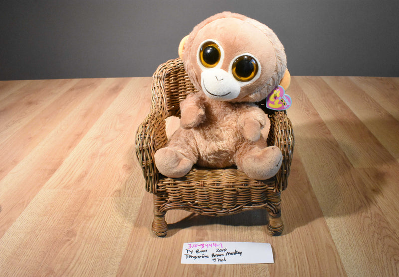 Ty Beanie Boos Tangerine Tan Monkey 2010 Beanbag Plush
