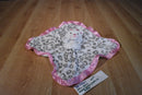 Okie Dokie White Cat With Leopard Print Pink Trim Security Blanket