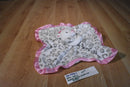 Okie Dokie White Cat With Leopard Print Pink Trim Security Blanket