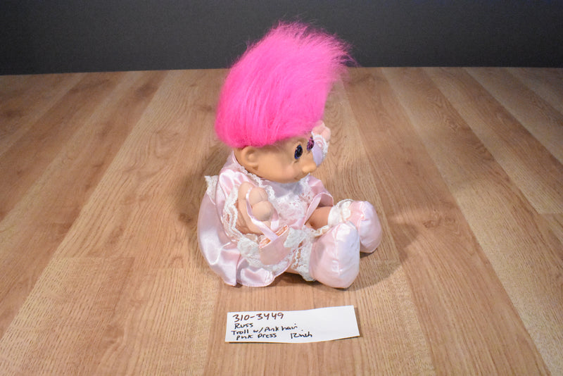 Russ Troll With Pink Hair and Dress Plush