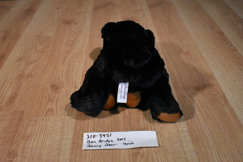 Ben Bridge Benny the Black Bear With Purple Bow 2015 Beanbag Plush