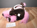 TOBY NYC Brown & Pink "Take Me Everywhere" Horse Bag Purse Plush